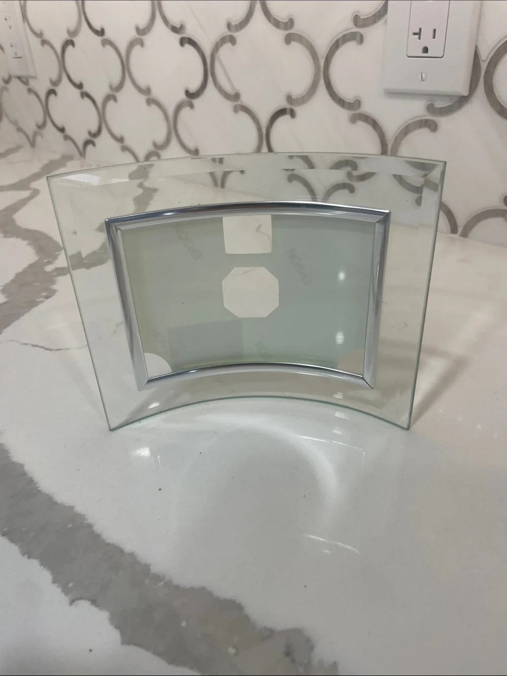 Glass Curved Photo Frame - Clear Silver Accent